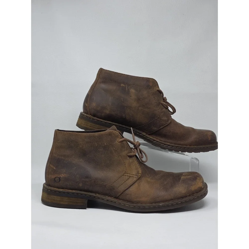 Born Harrison Men's Leather Casual Distressed Chukka Boot Sz 14M Brown Pre-owned